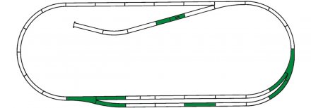 ROCO 42011 H0 Rozšiřující kolejový set ROCO LINE s podložím - C