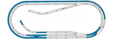 ROCO 42012 H0 Rozšiřující kolejový set ROCO LINE s podložím - D