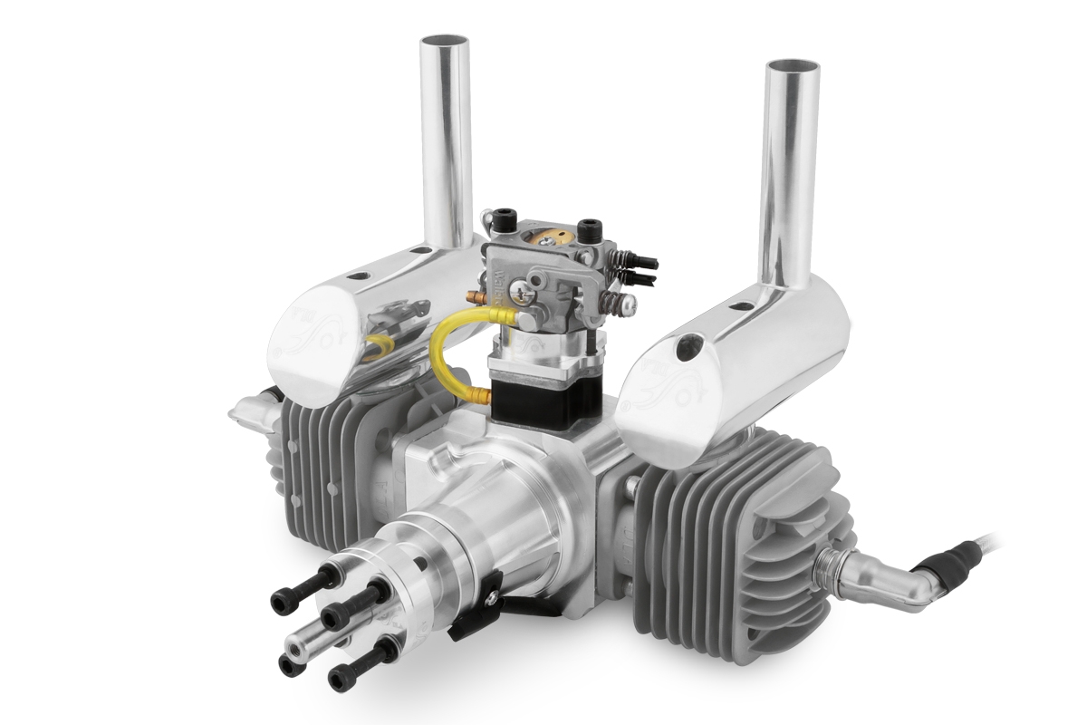 Motor DLA 64 ccm (dvouválec) včetně tlumiče a příslušenství | pkmodelar.cz
