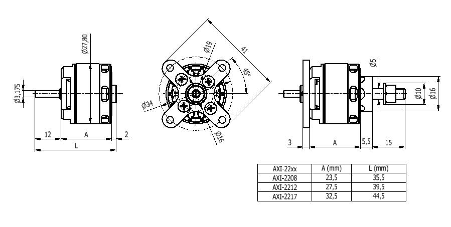 AXI 2212/26 V2 střídavý motor | pkmodelar.cz