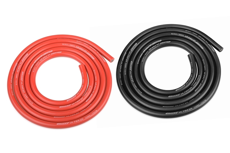 Silikonový kabel 4,5qmm, 12AWG, 2x1metr, černý a červený