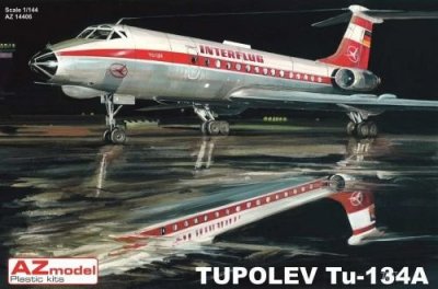 Plastikový model letadla AZ-model 14406 Tupolev Tu-134 1:144