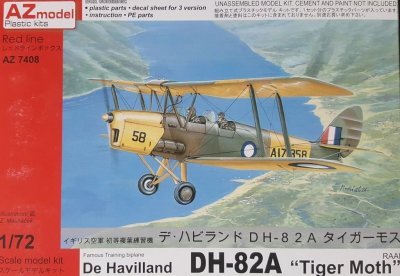 Plastikový model letadla AZ-Model 7408 De Havilland D82A "Tiger Moth" RAAF 1:72