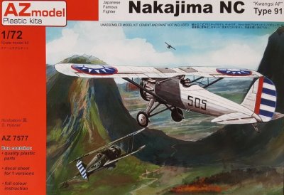 Plastikový model letadla AZ-Model 7577 Nakajima NC Type 91 Kwangsi AF 1:72