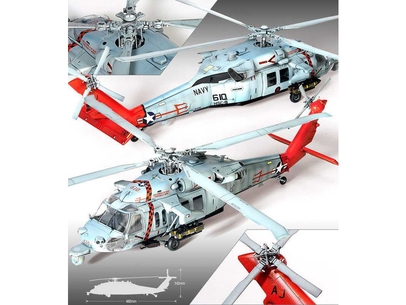 Plastikový model vrtulníku Academy 12120 U.S.Navy MH-60S HSC-9 'Tridents' 1:35