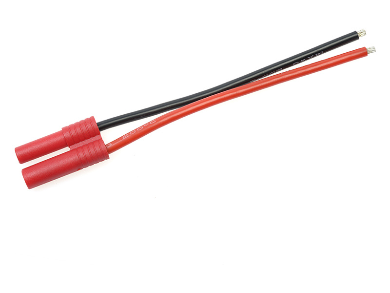 Konektor zlacený 4.0mm samec s kabelem 14AWG 10cm | pkmodelar.cz