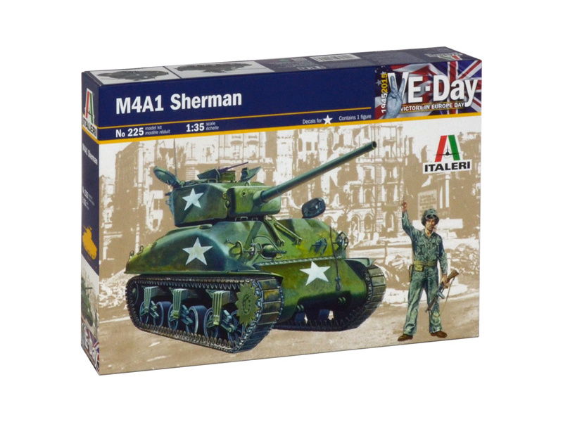 Plastikový model tanku Italeri 0225 M4-A1 Sherman 1/35