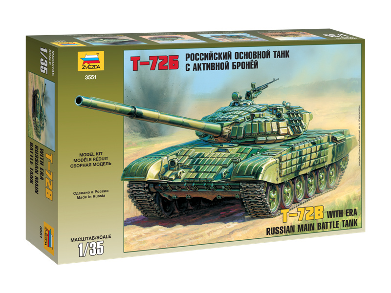 Plastikový model tanku Zvezda 3551 T-72B ERA (1:35)