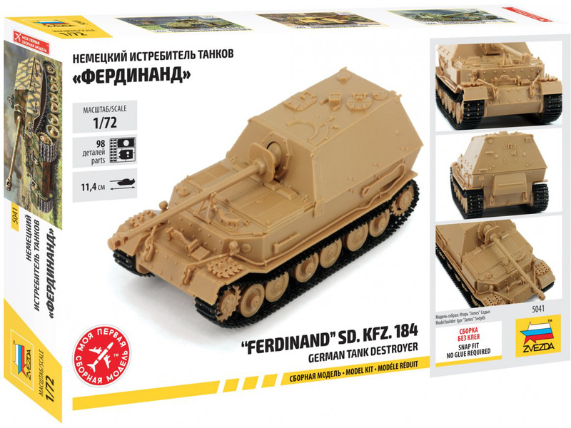 Plastikový model tanku Zvezda 5041 Snap Kit Ferdinand Sd.Kfz.184 (1:72)