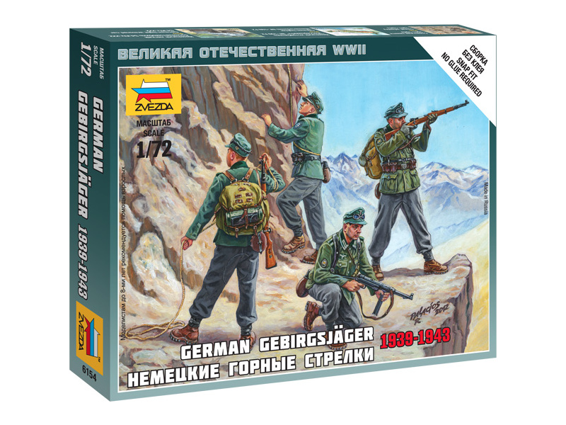 Plastikový model vojáků Zvezda 6154 figurky - němečtí Gebirgsjäger (1:72)