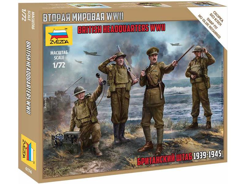 Plastikový model vojáků Zvezda 6174 figurky - British Headquarter (1:72)