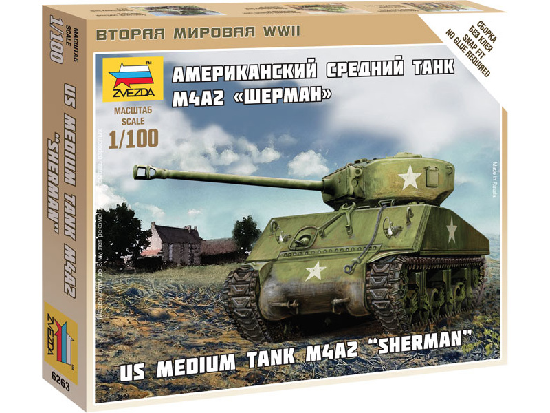 Plastikový model tanku Zvezda 6263 Easy Kit Sherman M-4 (1:100) | pkmodelar.cz
