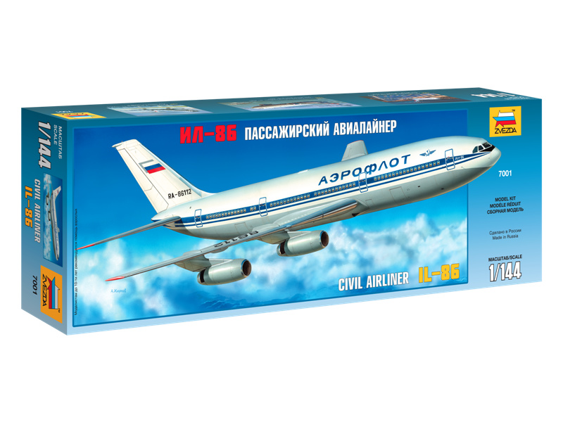 Plastikový model letadla Zvezda 7001 Ilyushin IL-86 (1:144)