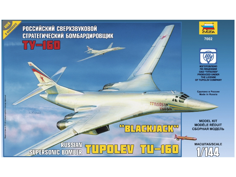 Plastikový model letadla Zvezda 7002 Tupolev Tu-160 (1:144)