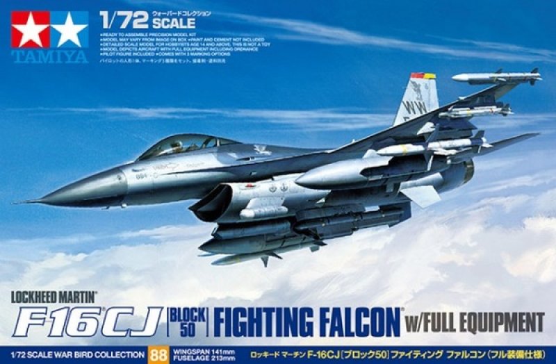 Plastikový model letadla Tamiya 60788 Lockheed Martin F-16CJ [Block 50] Fighting Falcon (full equipment) 1:72 | pkmodelar.cz