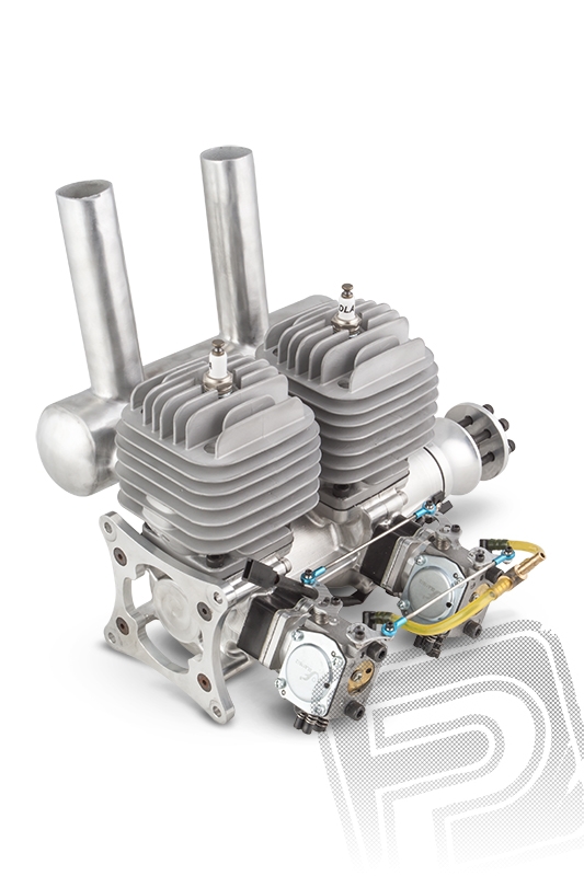 Motor DLA 116 ccm (řadový dvouválec) včetně tlumiče a příslušenství | pkmodelar.cz