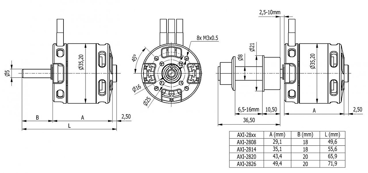 AXI 2808/16 V2 střídavý motor | pkmodelar.cz