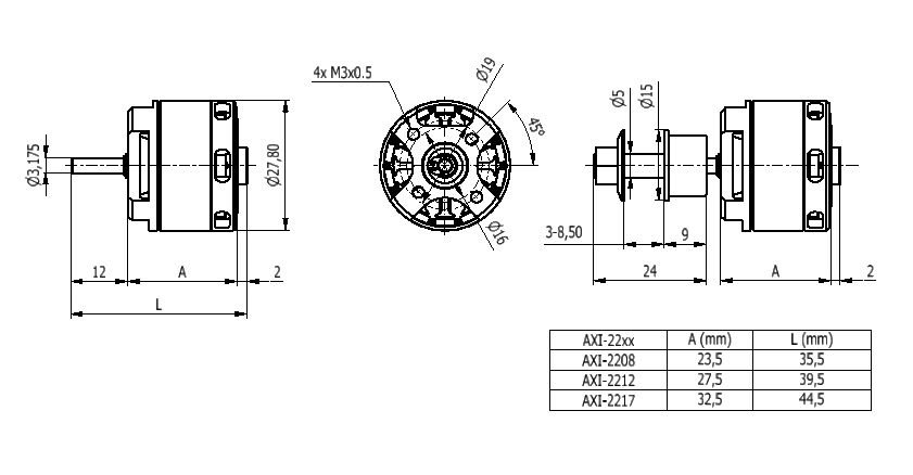 AXI 2208/20 V2 střídavý motor | pkmodelar.cz