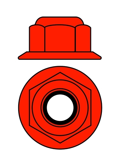 Hliníkové Nylon STOPmatky M3 s ploškou - červené - 10 ks.