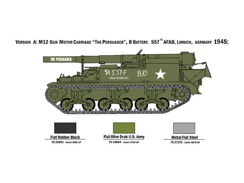 Plastikový model tanku Italeri 7076 M12 Motor Gun Carriage (1:72) | pkmodelar.cz
