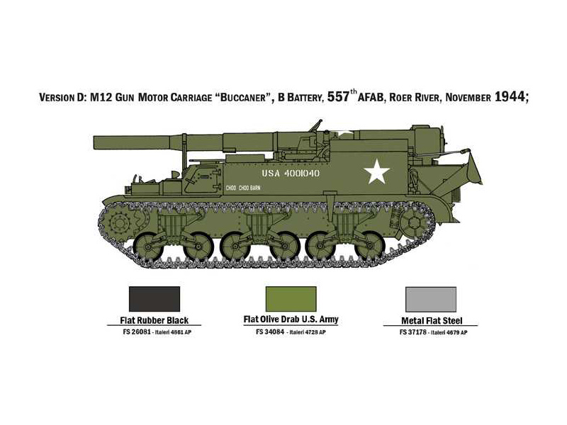 Plastikový model tanku Italeri 7076 M12 Motor Gun Carriage (1:72) | pkmodelar.cz