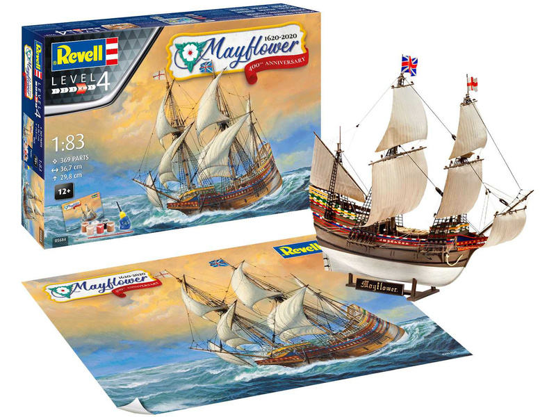 Plastikový model lodě Revell 05684 Mayflower 400th Anniversary (1:83) (giftset)  | pkmodelar.cz