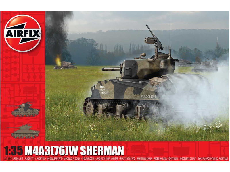 Plastikový model tanku Airfix A1365 M4A3(76)W Sherman (1:35)