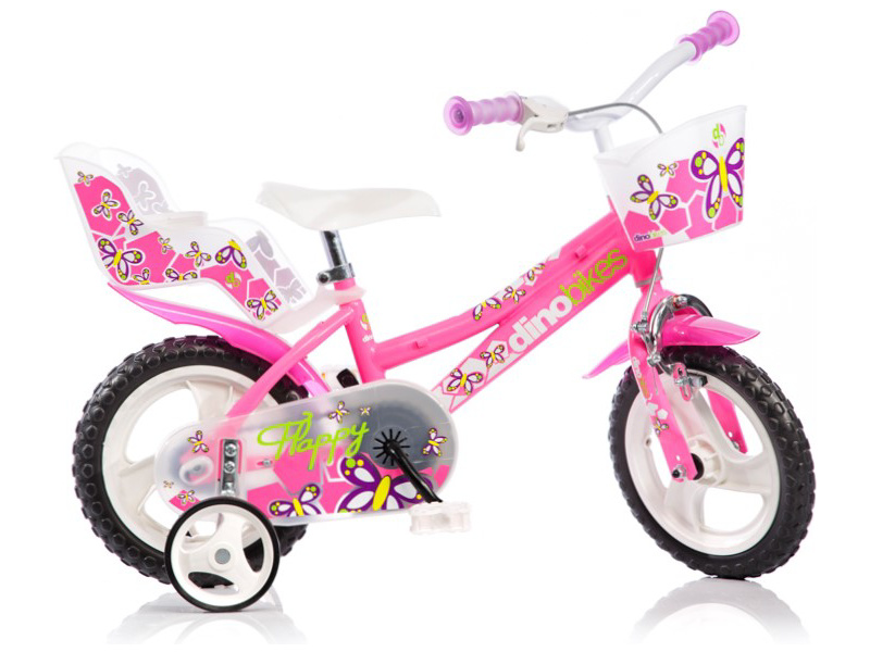 DINO Bikes - Dětské kolo 12" růžové