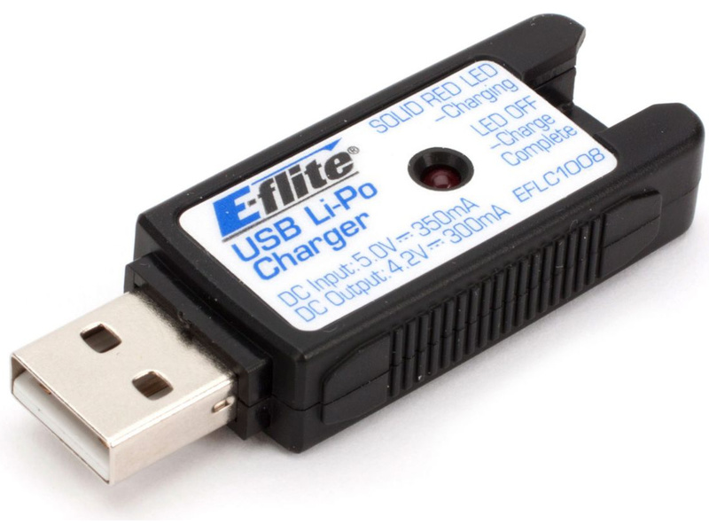 E-flite nabíječ LiPo 3.7V 300mA USB | pkmodelar.cz