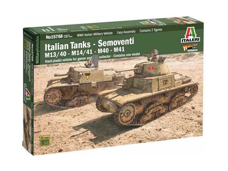 Plastikový model tanku Italeri 15768 Semoventi M13/40, M14/41, M40 a M41 (1:56)