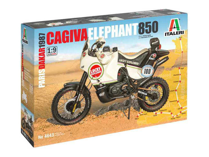 Plastikový model motorky Italeri 4643 Cagiva Elephant 850 Paris-Dakar 1987 (1:9)