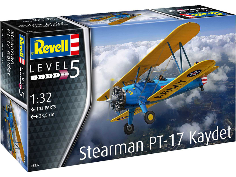 Revell 03837 Plastikový model letadla Stearman PT-17 Kaydet (1:32)