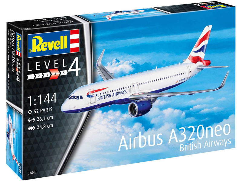Plastikový model letadla Revell 03840 Airbus A320neo British Airways (1:144)