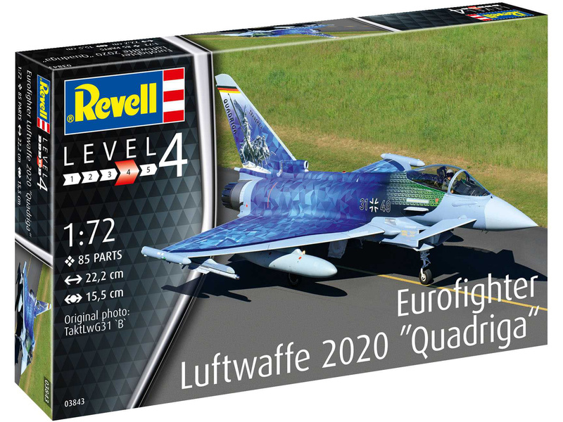Plastikový model letadla Revell 03843 Eurofighter Typhoon Luftwaffe 2020 Quadriga (1:72)