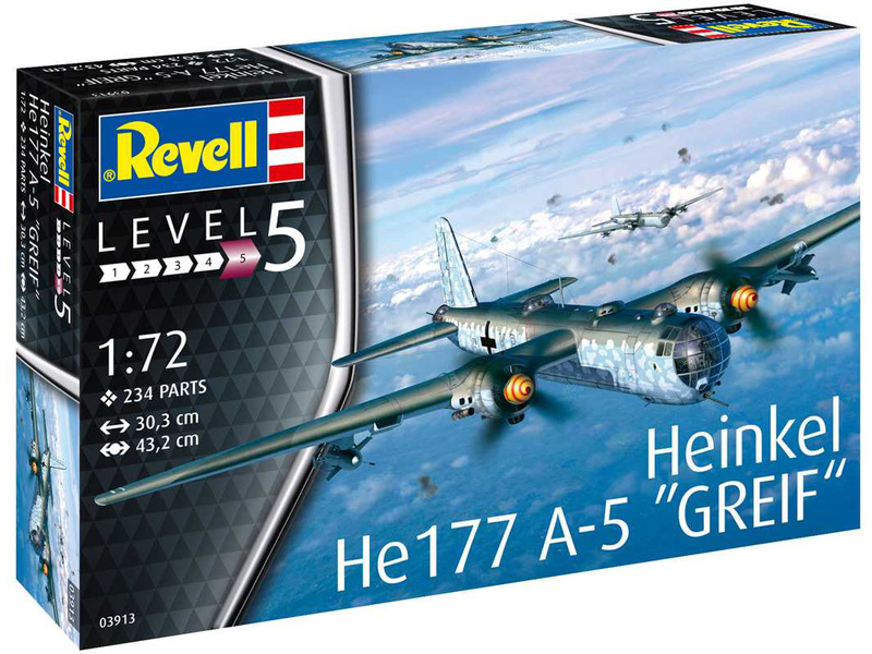 Plastikový model letadla Revell 03913 Heinkel He-177A-5 Greif 1:72