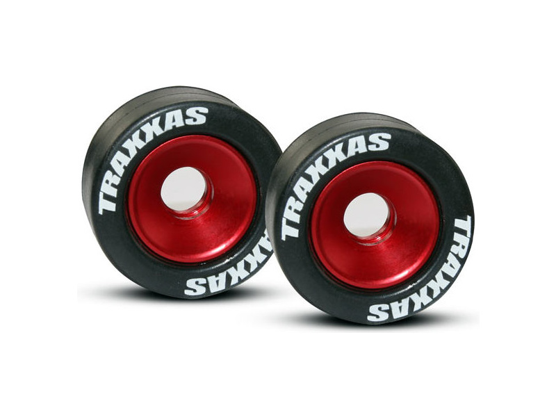 Traxxas hliníkové kolo opěrných koleček (Wheelie) červené (2)