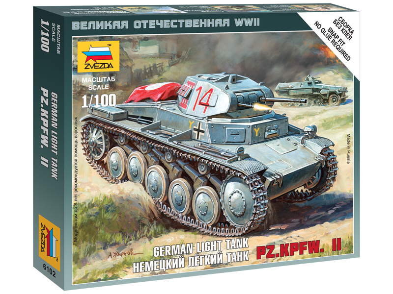 Plastikový model tanku Zvezda 6102 Easy Kit Panzer II (1:100) | pkmodelar.cz